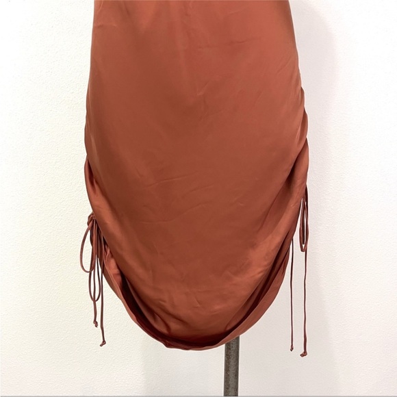 Aritzia- Wilfred Only Ruched Dress in Genuine Brown Size XL - Picture 4 of 12